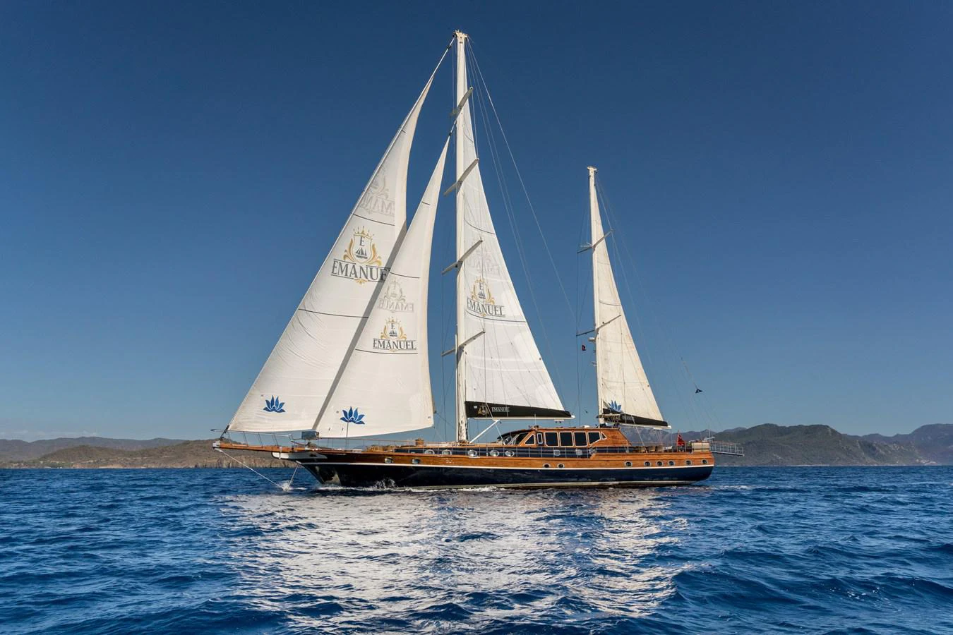 a sailboat on the water aboard EMANUEL Yacht for Sale