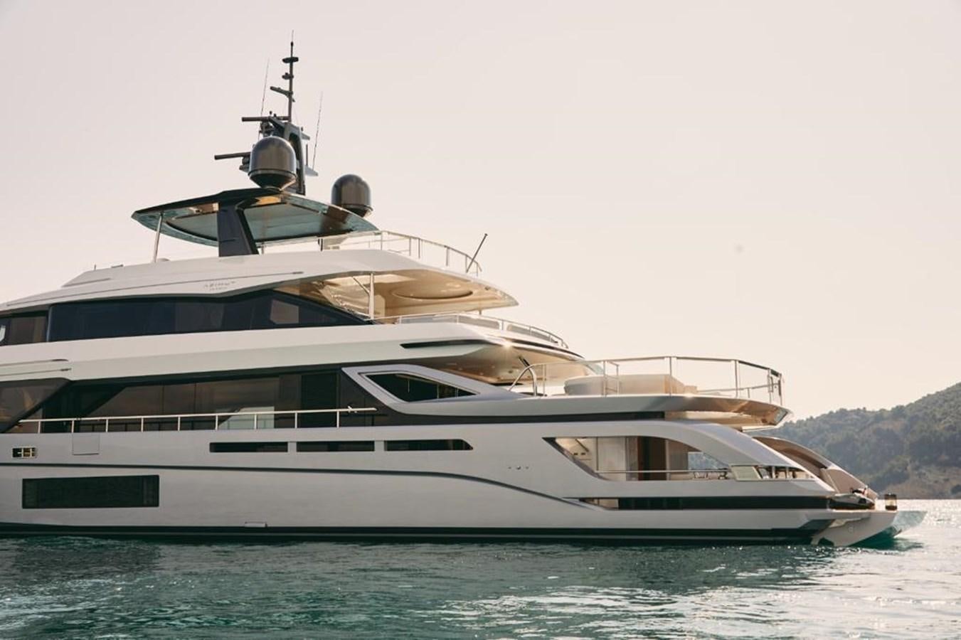 a white yacht on the water aboard SHABBY Yacht for Sale