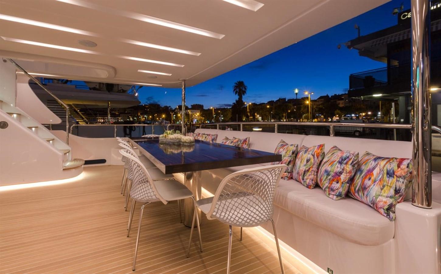a room with a couch and a pool table aboard GALA Yacht for Sale