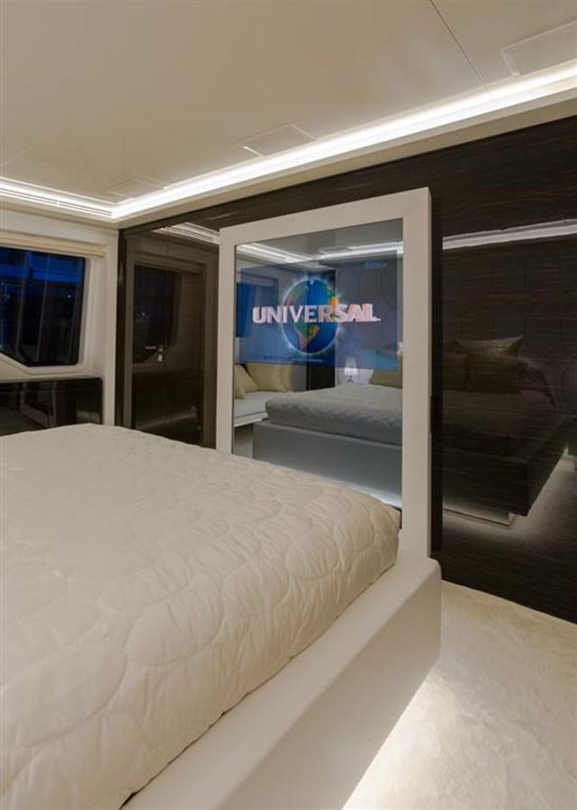 a bed in a room aboard GALA Yacht for Sale