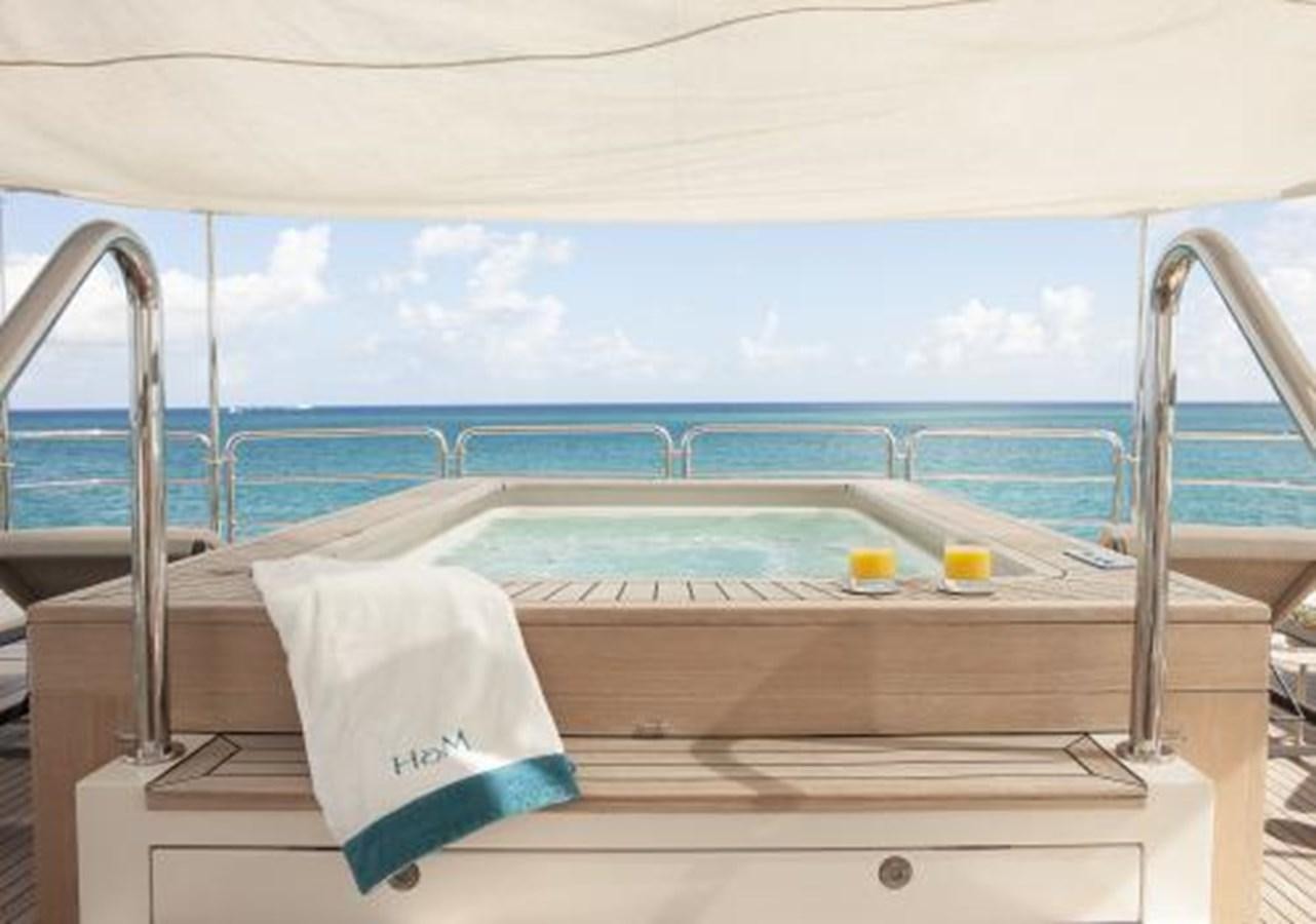 a bed on a boat aboard SUR LA MER Yacht for Sale