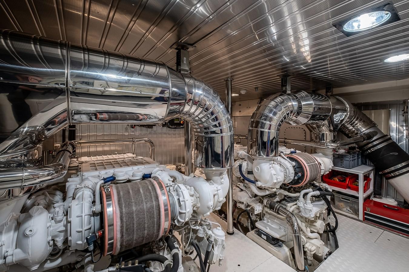 a large machine with pipes aboard LADY ADELHEID Yacht for Sale