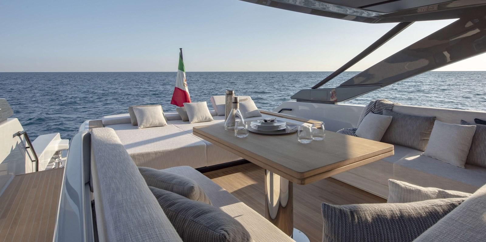 a table on a boat aboard ELLEMAR Yacht for Sale
