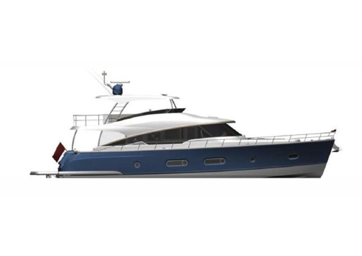 a boat with a white background aboard 2023 RIVIERA 66 BELIZE DAYBRIDGE Yacht for Sale