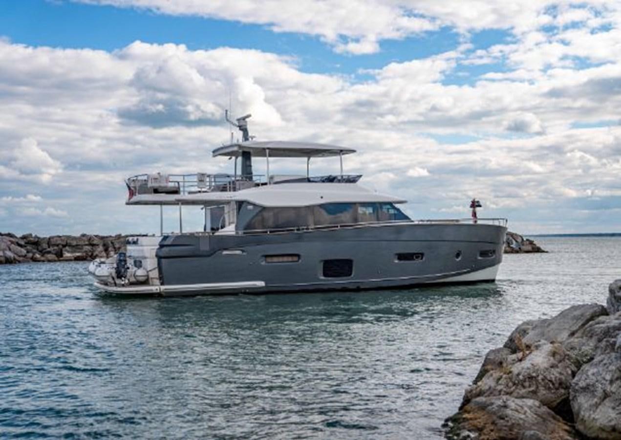 a boat on the water aboard 2016 AZIMUT MAGELLANO 66 Yacht for Sale