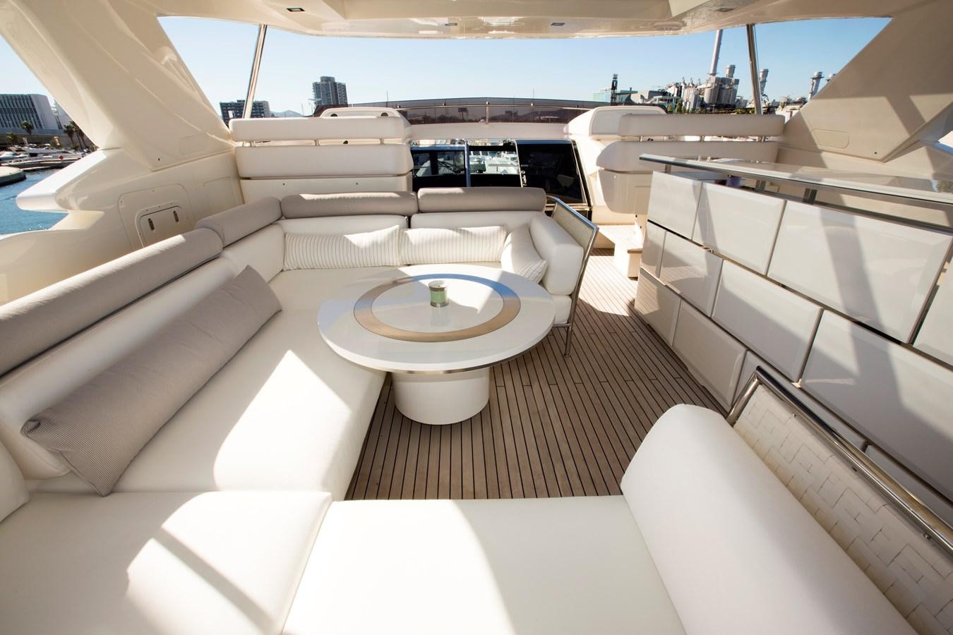 a modern looking living room aboard SONNY II Yacht for Sale