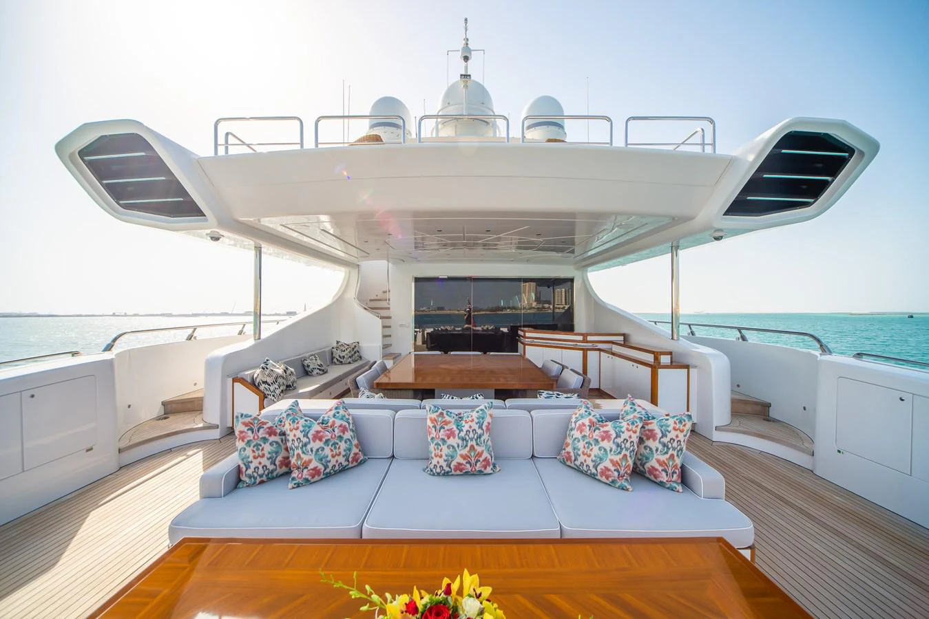 a boat on the water aboard SAMHAN Yacht for Sale