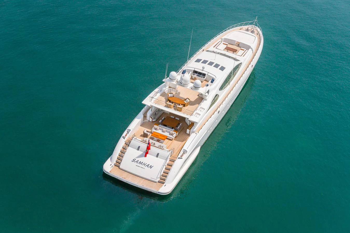 a ship in the water aboard SAMHAN Yacht for Sale