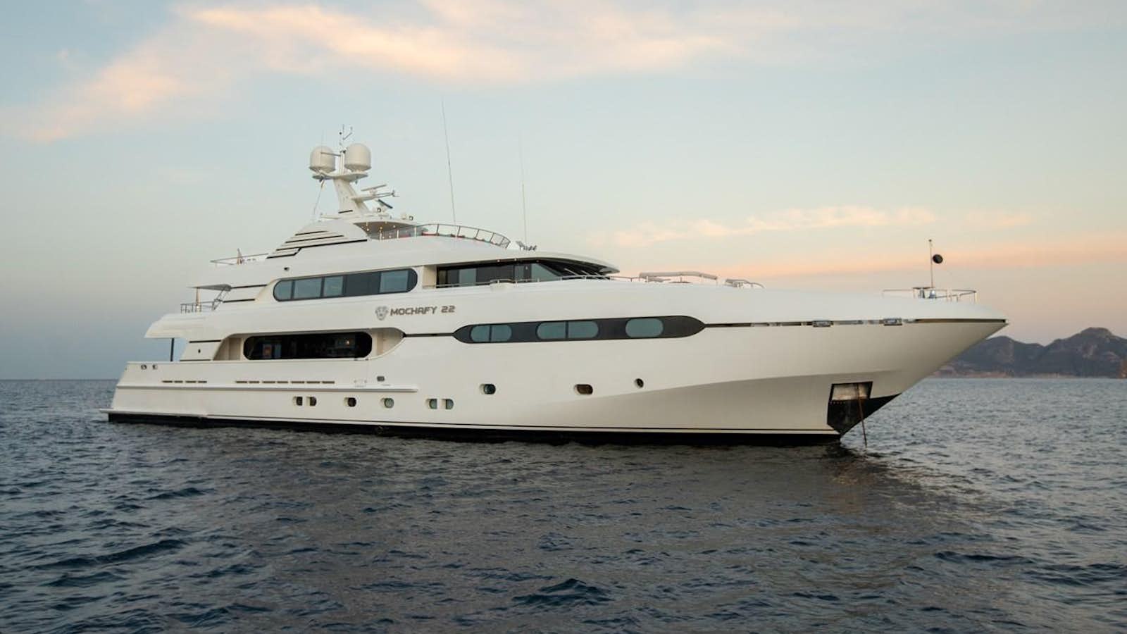 a white yacht in the water aboard MAXIMILIAN MMIV Yacht for Sale