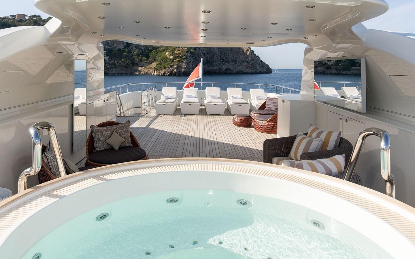 a large swimming pool aboard MAXIMILIAN MMIV Yacht for Charter