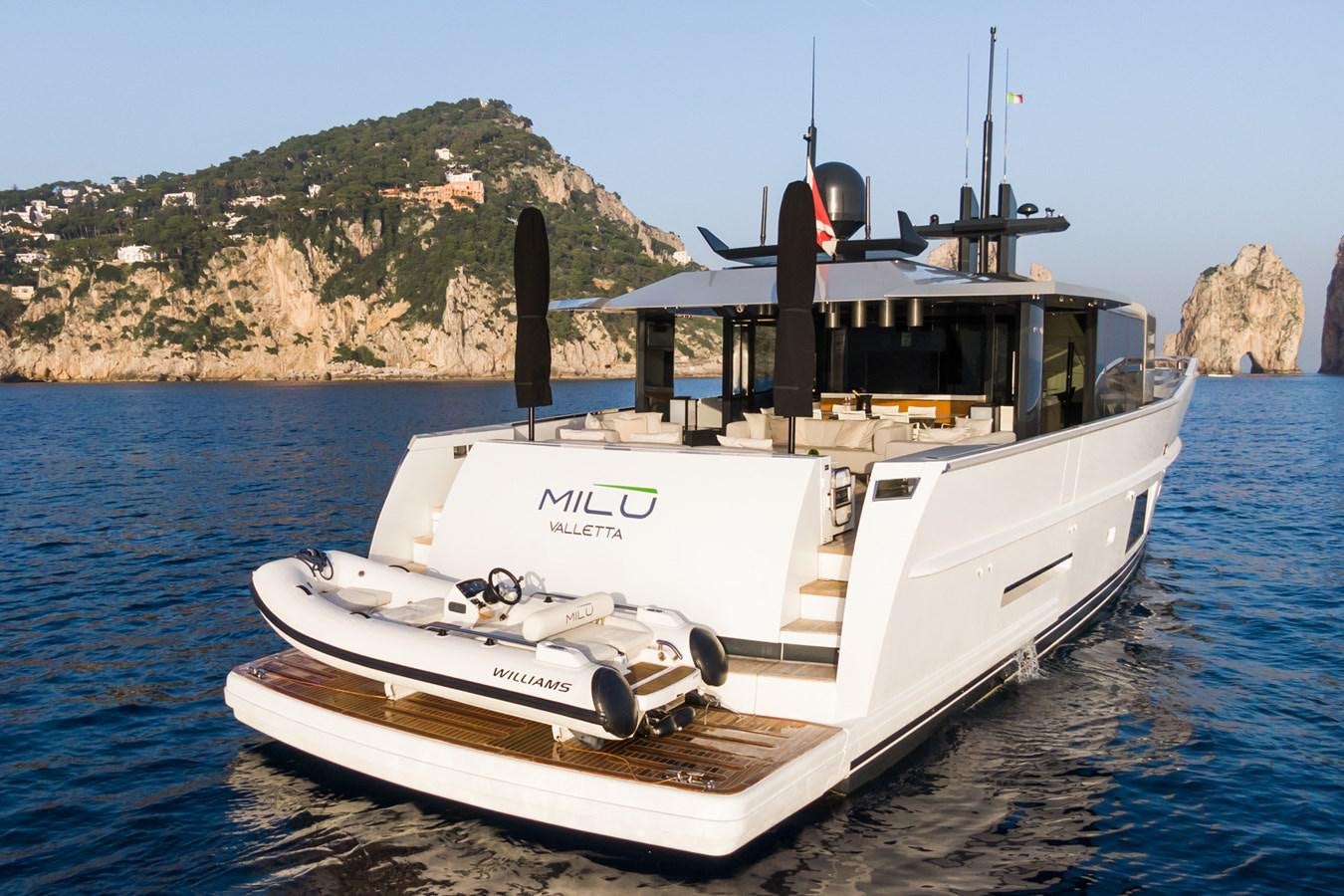 a boat on the water aboard MILU' Yacht for Sale