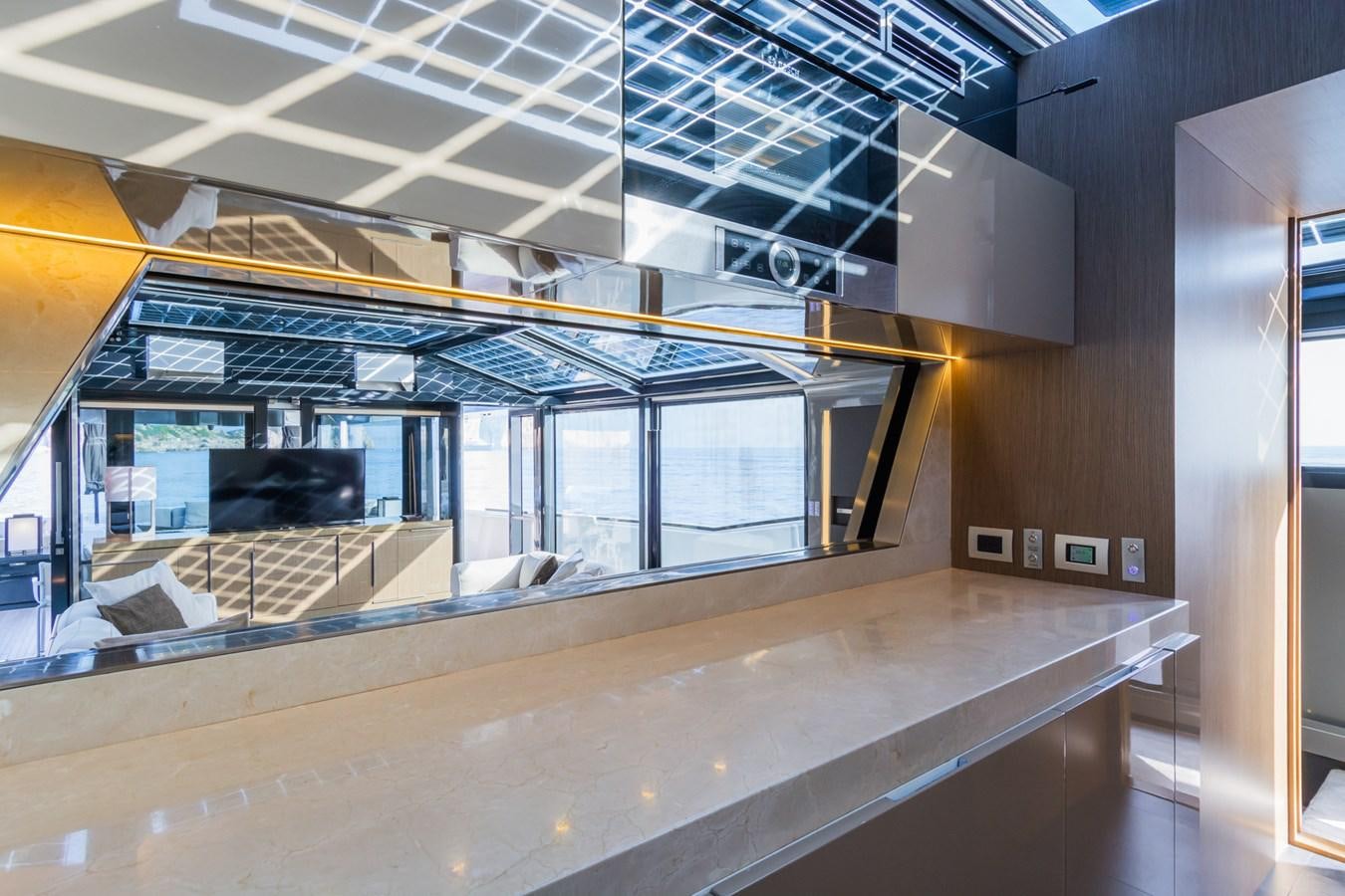 a room with a large window aboard MILU' Yacht for Sale