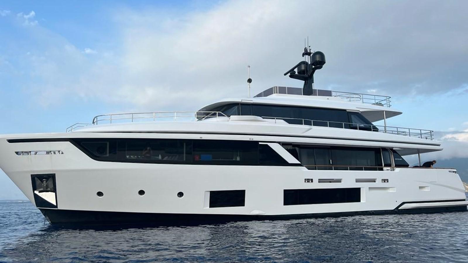 a white yacht in the water aboard CHECKMATE Yacht for Sale