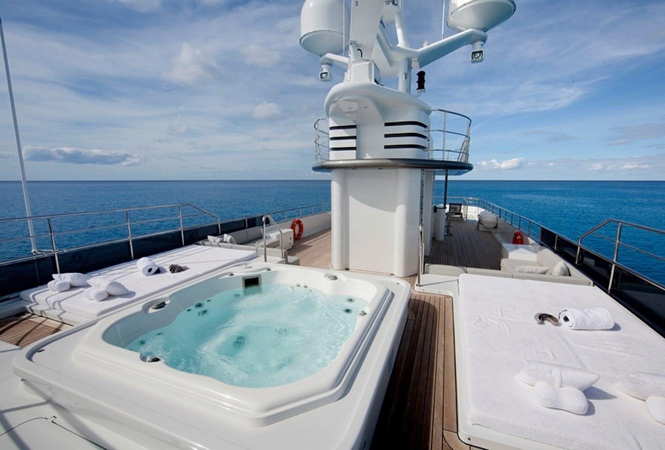 a large white pool on a boat aboard ATLAS Yacht for Sale
