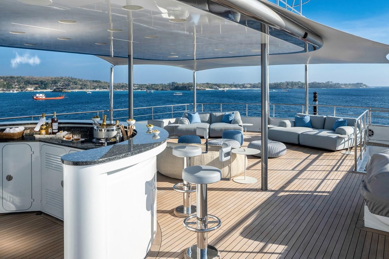 a boat on the water aboard ATLAS Yacht for Sale