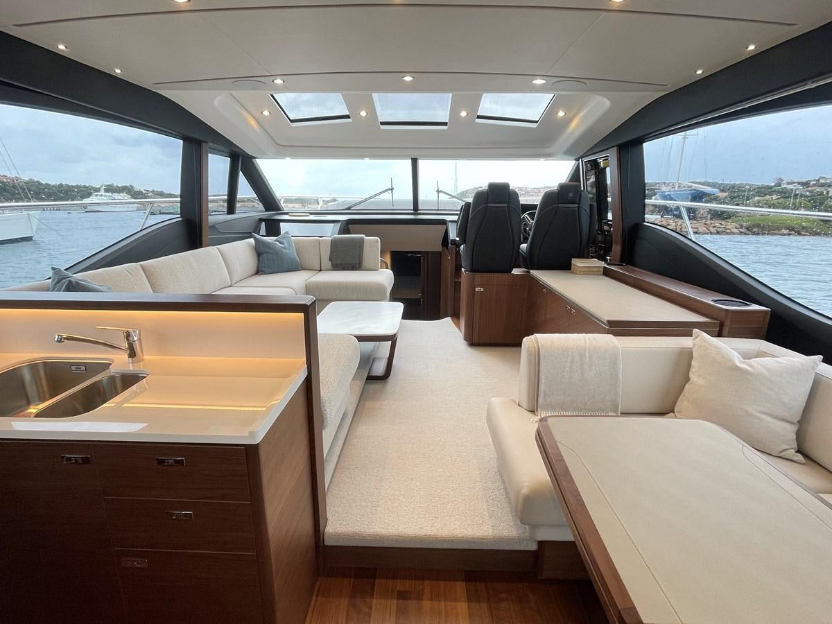 inside of a car aboard LESTO Yacht for Sale