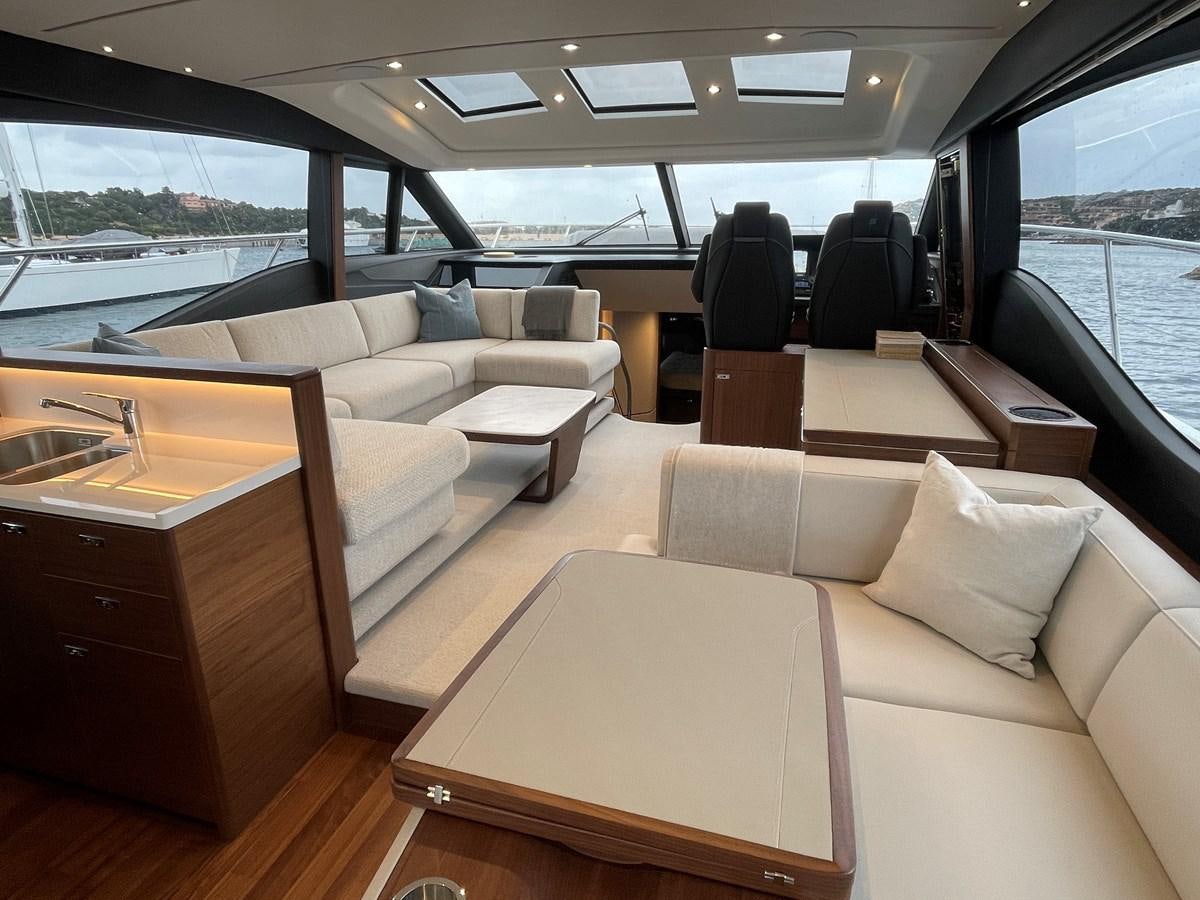 inside of a car aboard LESTO Yacht for Sale