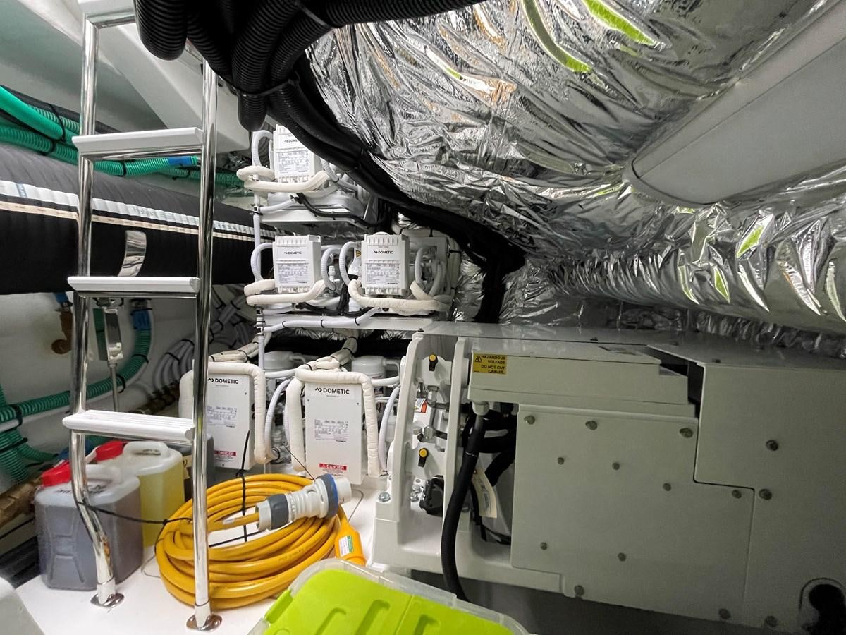 a factory with many machines aboard LESTO Yacht for Sale