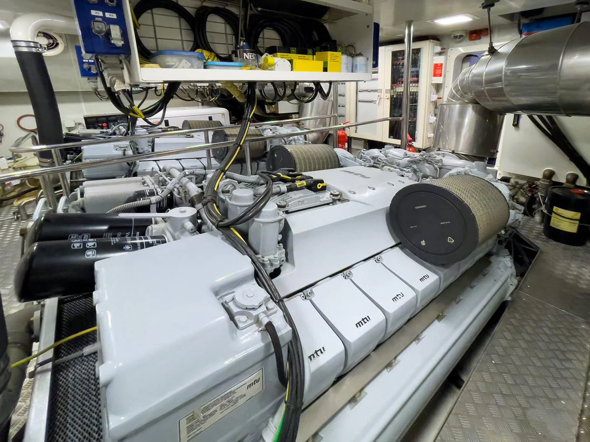 a machine with a large piece of equipment on it aboard WATER TOY III Yacht for Sale