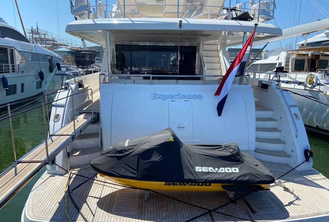 a boat on a deck aboard EXPERIENCE Yacht for Sale