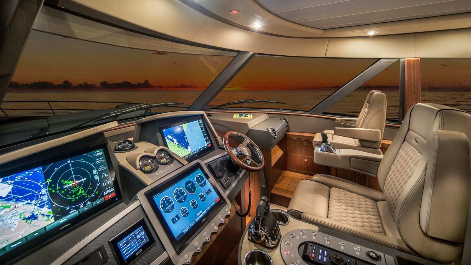 inside of a car aboard BELIZE 66 SEDAN Yacht for Sale