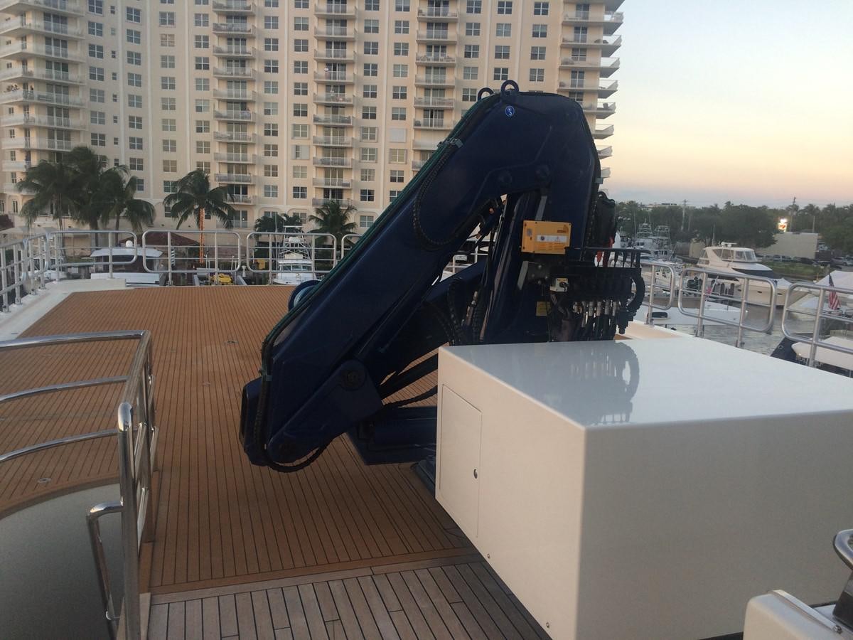 a black object on a table aboard THE BIG BLUE Yacht for Sale