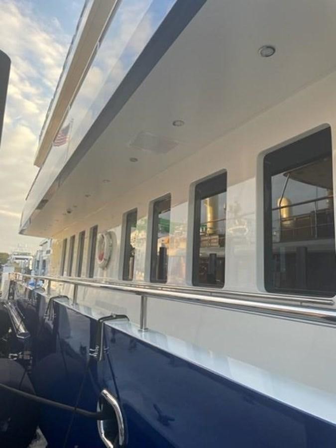 the inside of a train aboard THE BIG BLUE Yacht for Sale