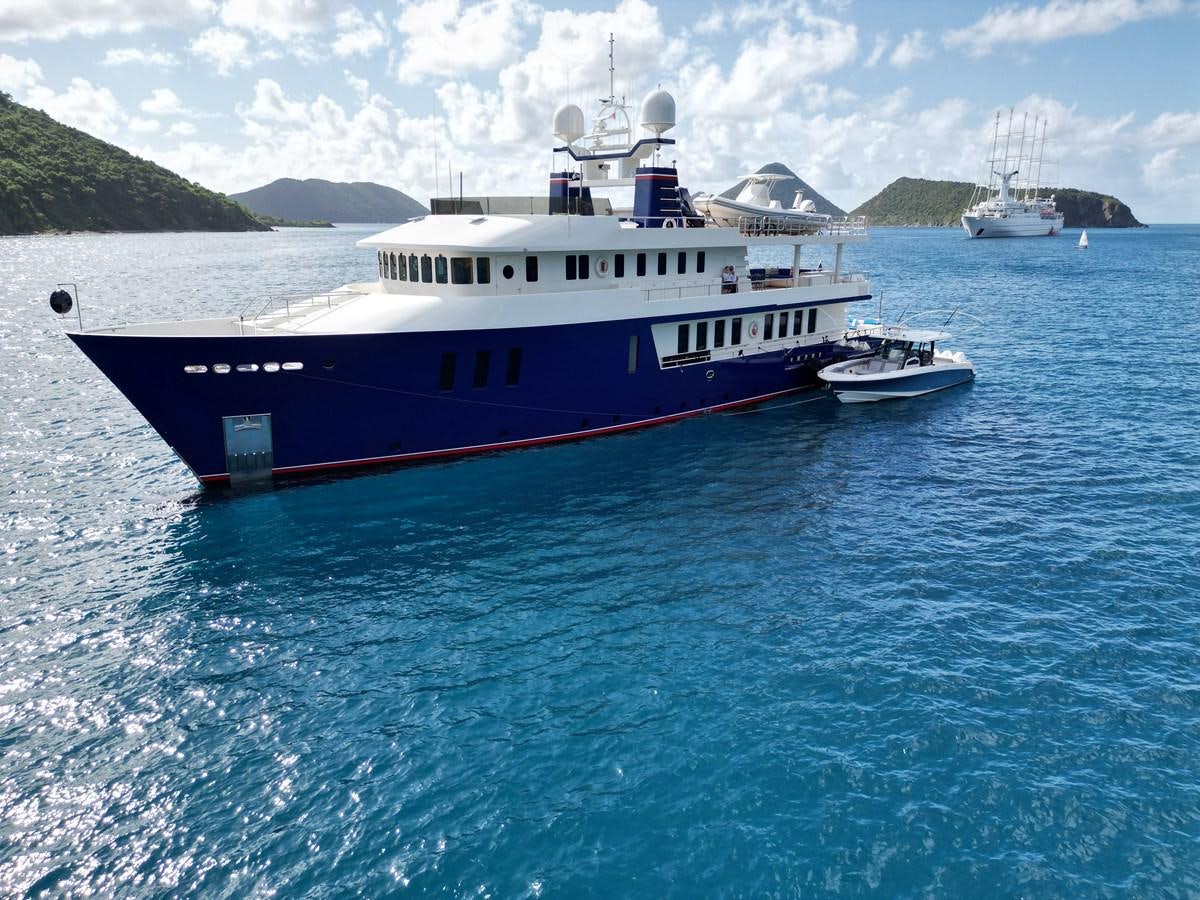 a boat in the water aboard THE BIG BLUE Yacht for Sale