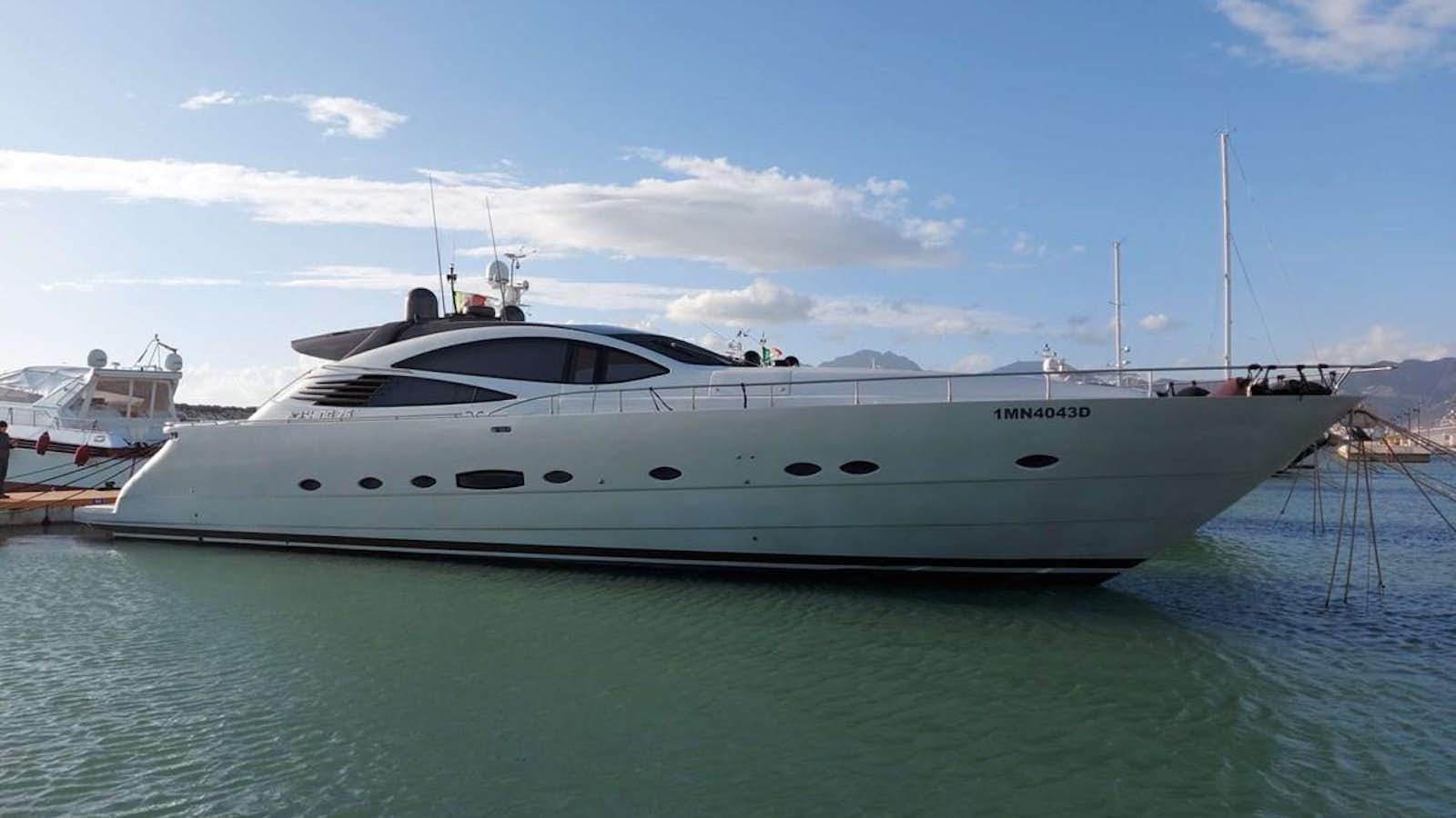 a white yacht in the water aboard ONLY ONE Yacht for Sale