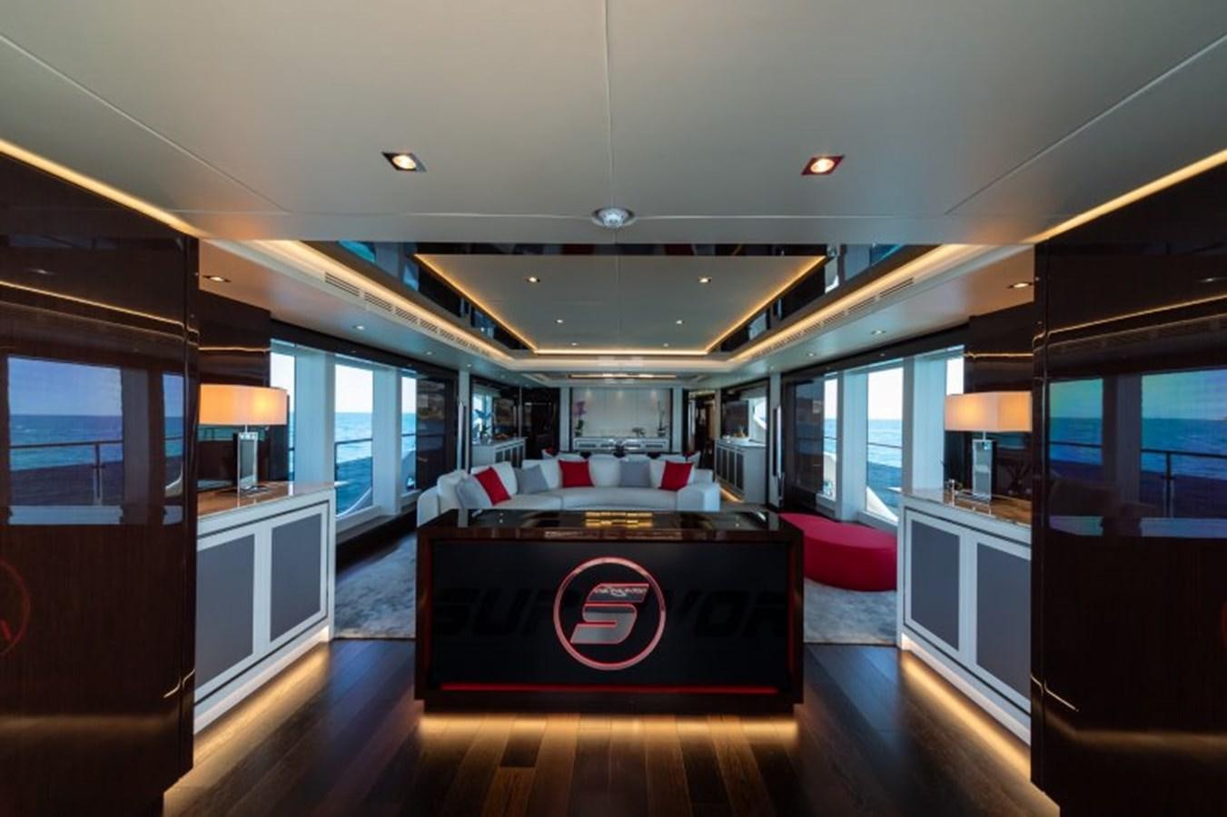 inside of a train aboard SURVIVOR 2 Yacht for Sale