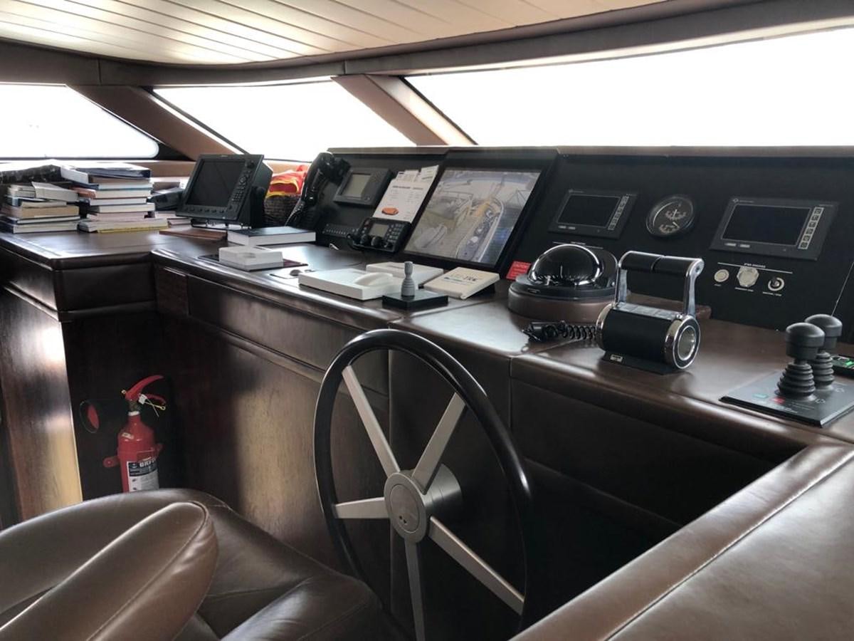 a control room with a desk aboard AKUA Yacht for Sale