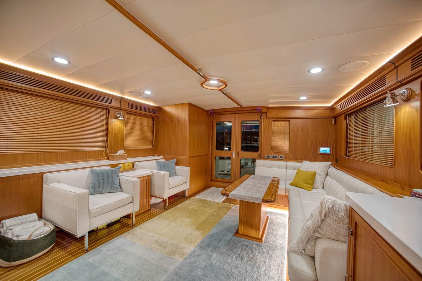 a large modern looking room aboard QUIXOTIC Yacht for Sale