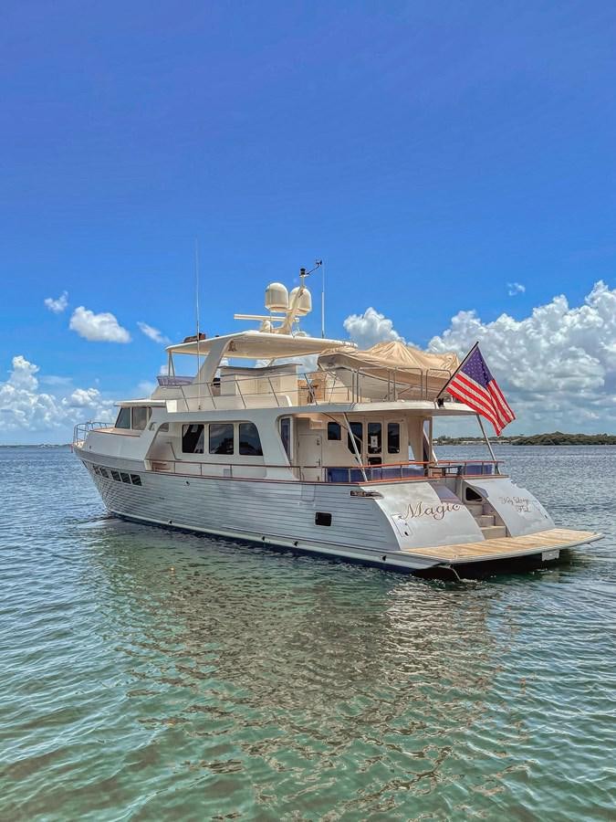 a boat in the water aboard MAGIC Yacht for Sale