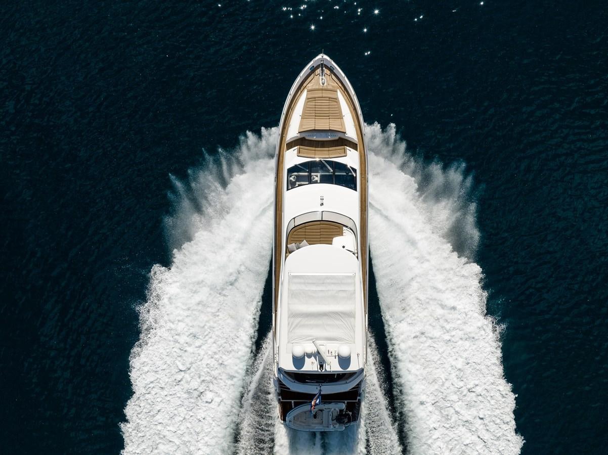 a rocket taking off from the ocean aboard GOLDEN OURS Yacht for Sale