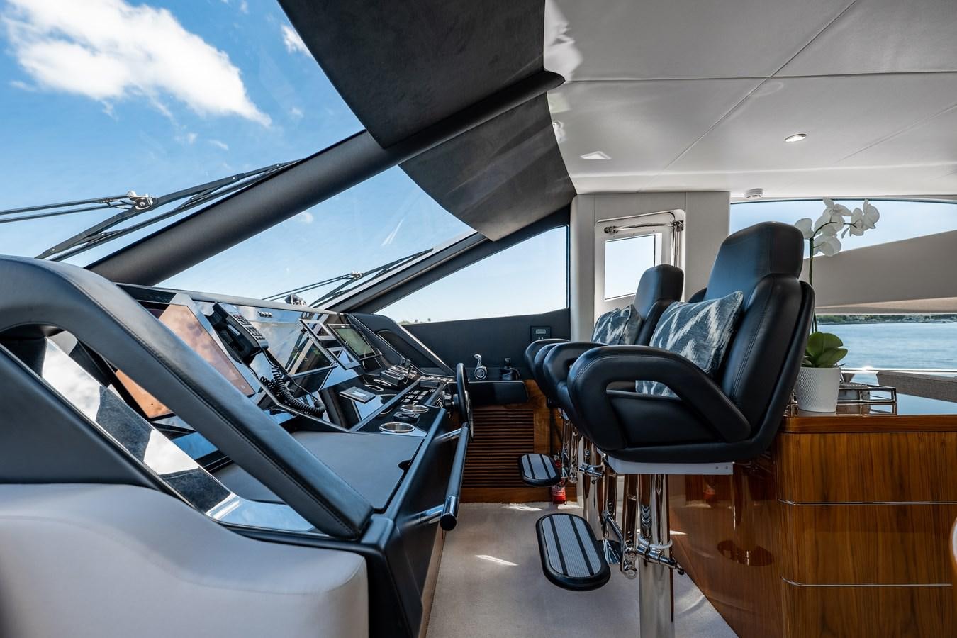inside of a car aboard GOLDEN OURS Yacht for Sale