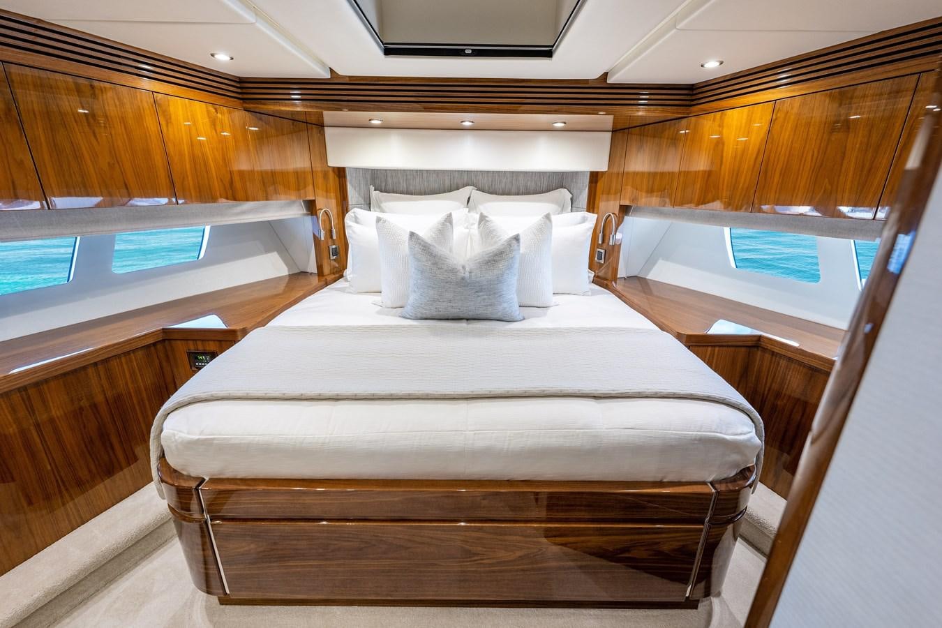 a room with bunk beds aboard GOLDEN OURS Yacht for Sale