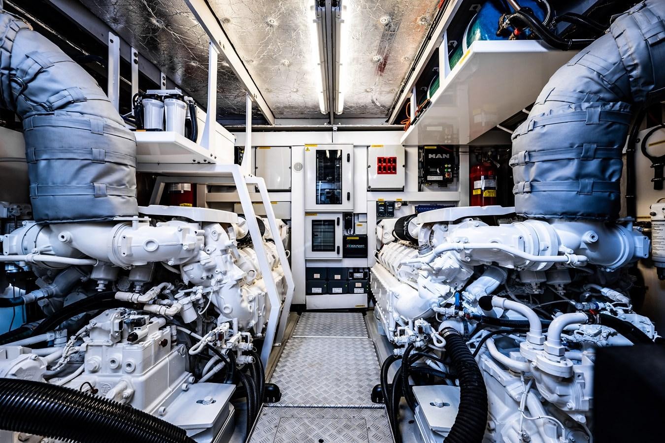 a room with machinery aboard GOLDEN OURS Yacht for Sale