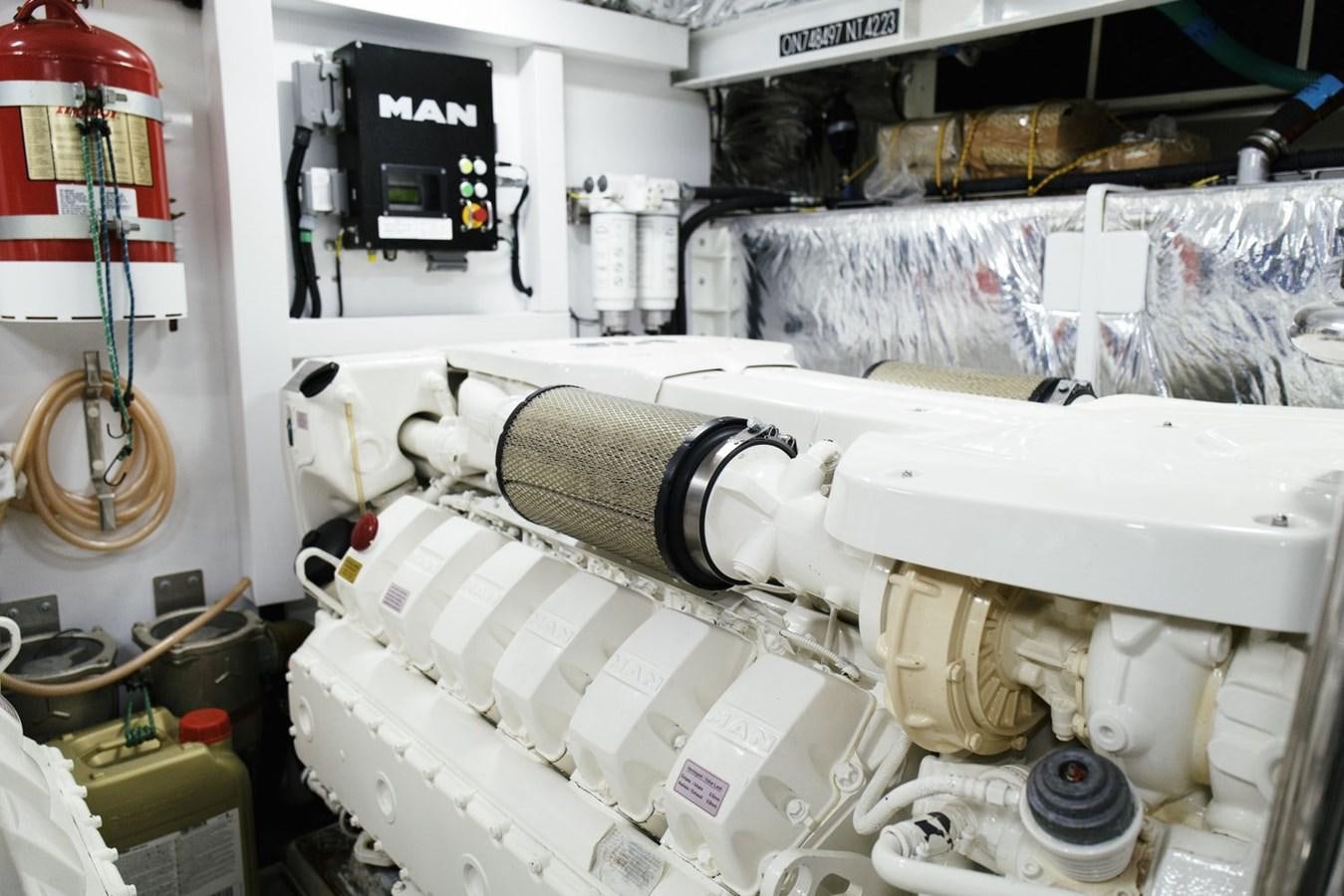 a machine with a large amount of white material in it aboard PRINCESS S65 Yacht for Sale