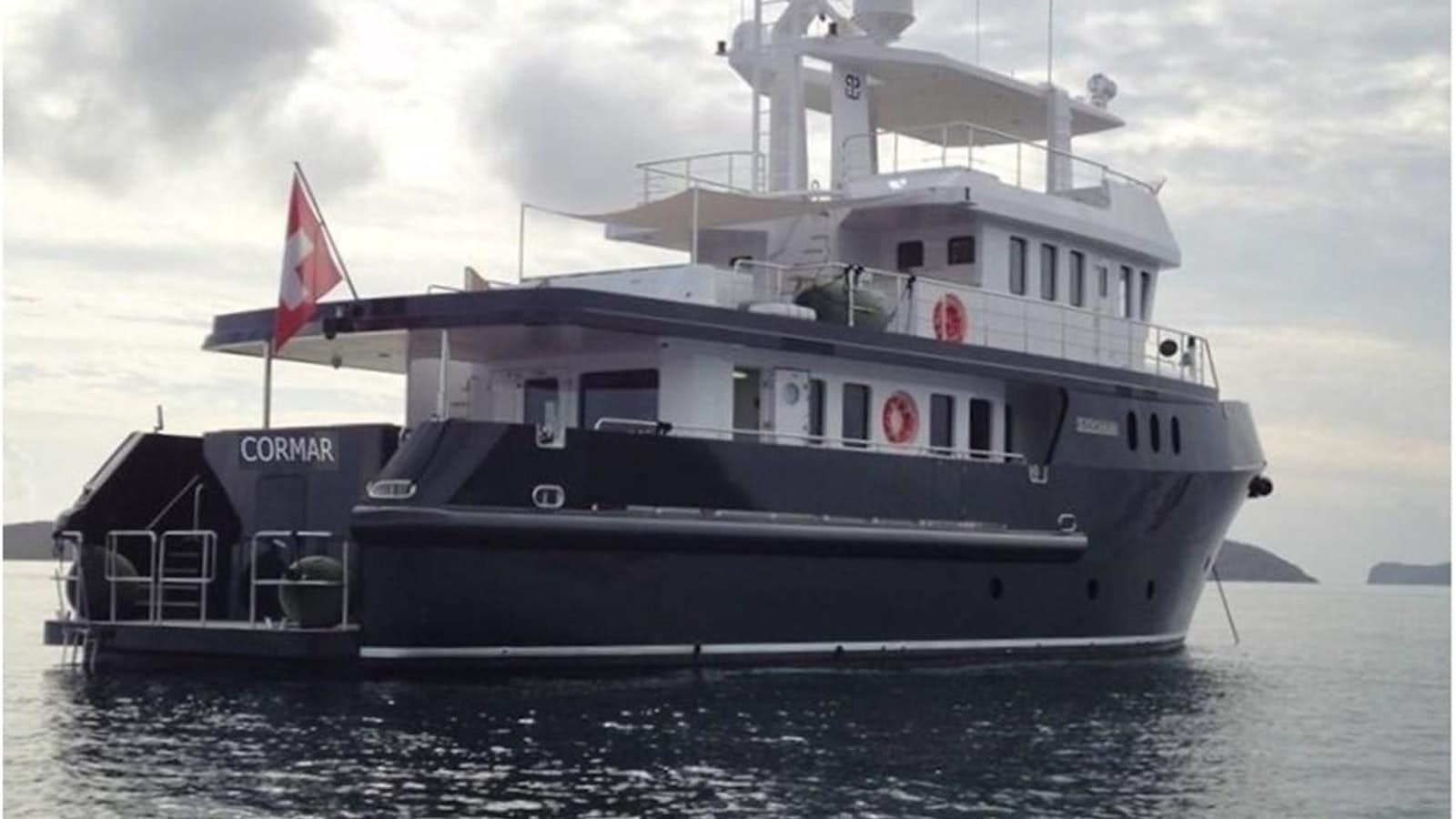 a large boat in the water aboard cormar Yacht for Sale
