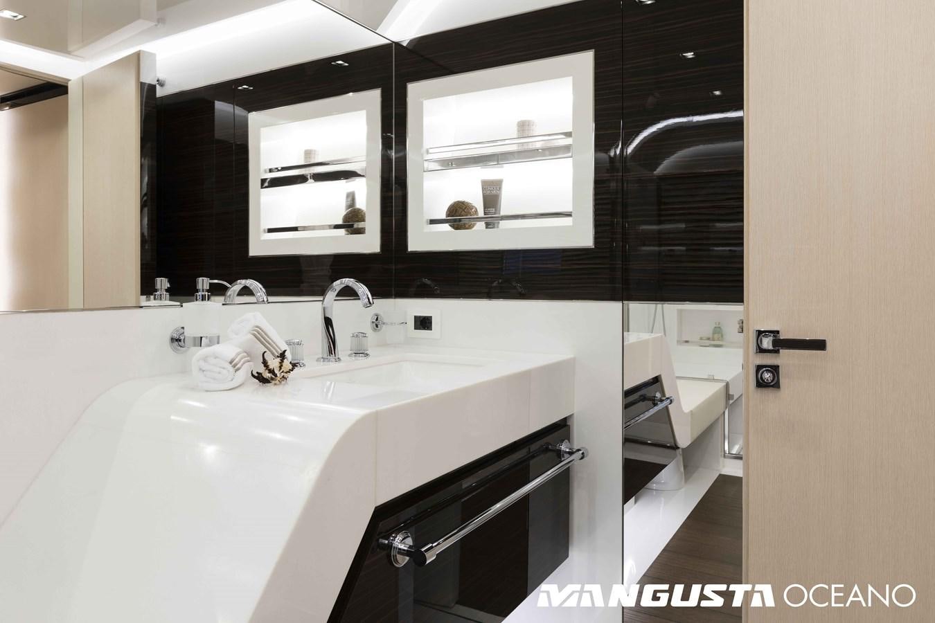 a bathroom with a large sink aboard SANCTUARY Yacht for Sale