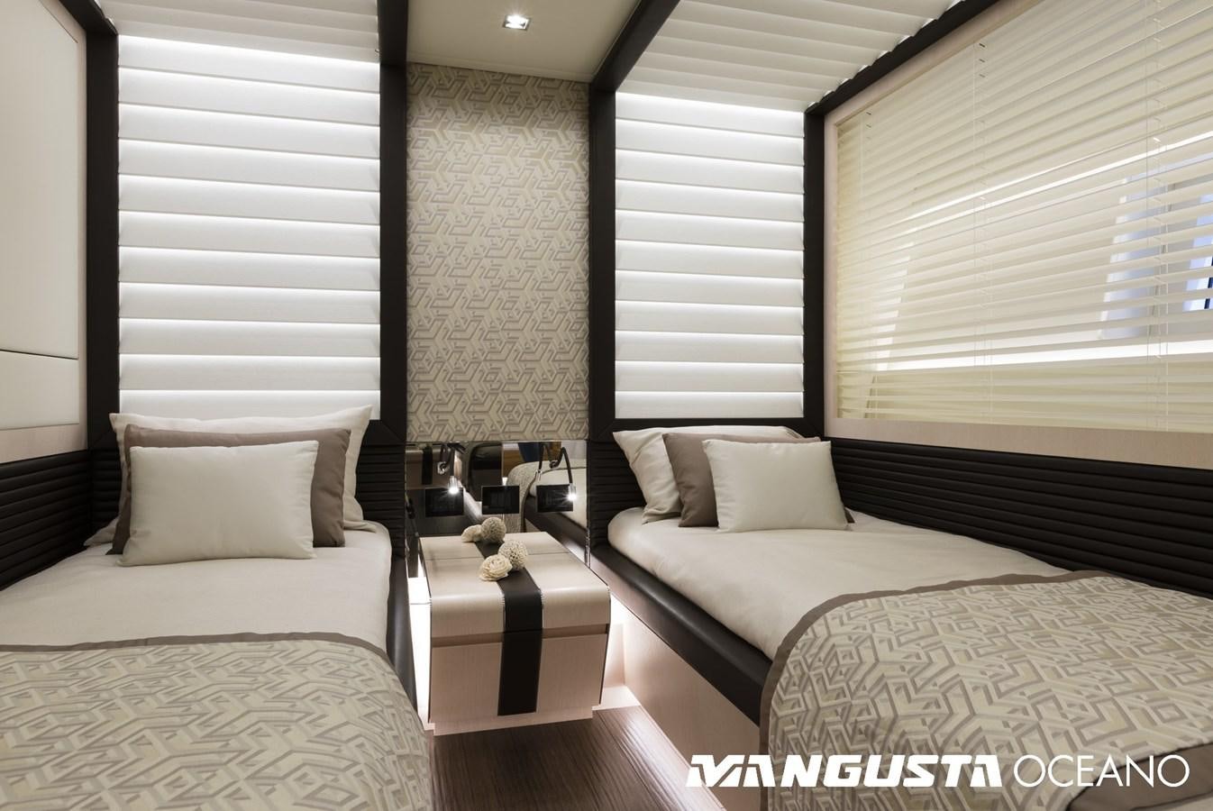 a room with two beds aboard SANCTUARY Yacht for Sale