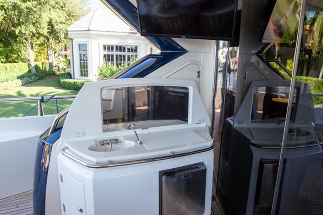the inside of a car aboard THE CABANA Yacht for Sale