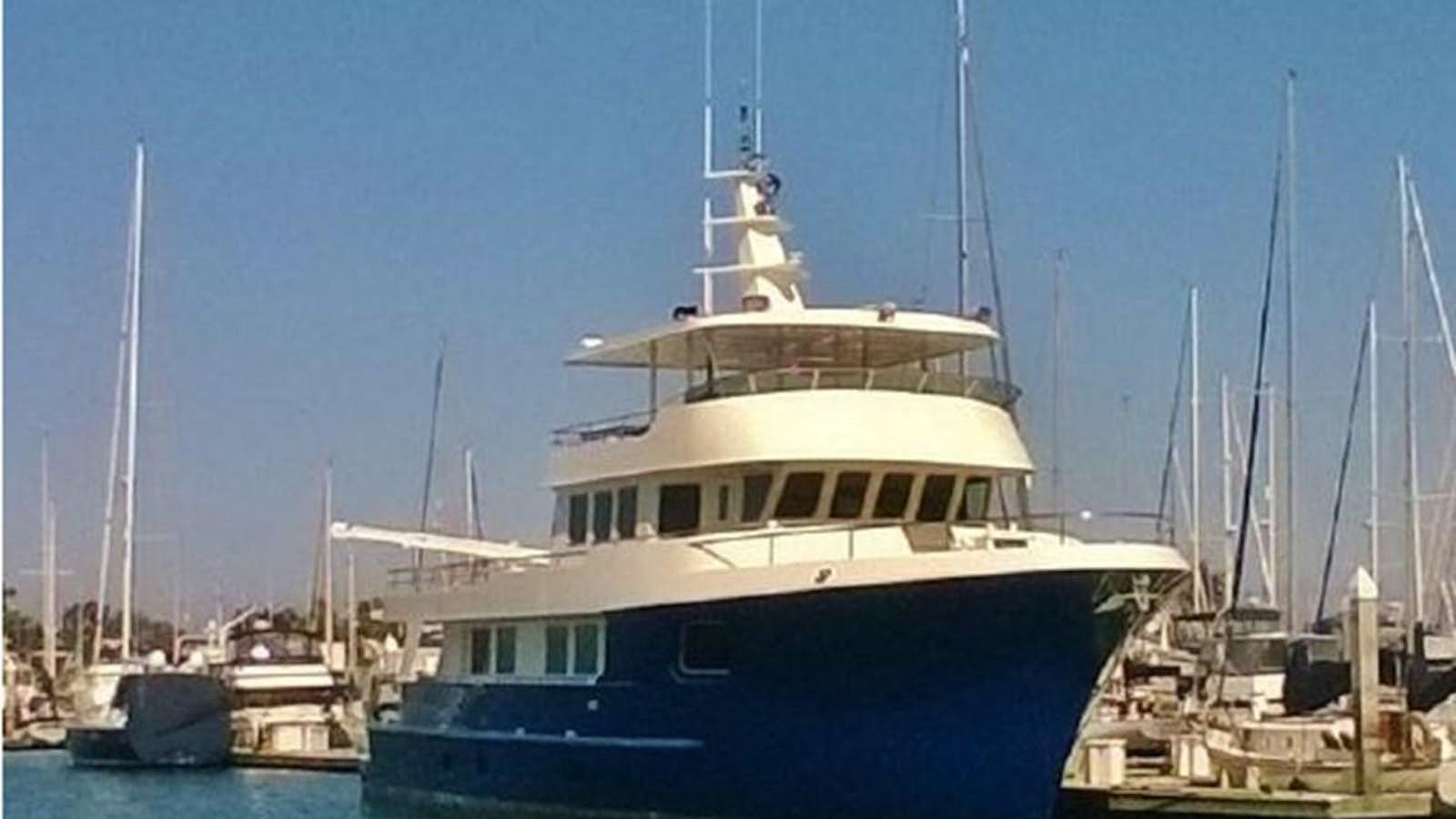 a large boat in the water aboard ALLSEAS 92 EXPEDITION Yacht for Sale