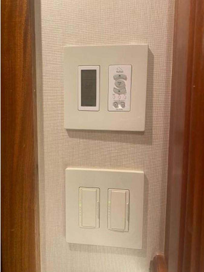 a wall with a switch aboard ALLSEAS 92 EXPEDITION Yacht for Sale