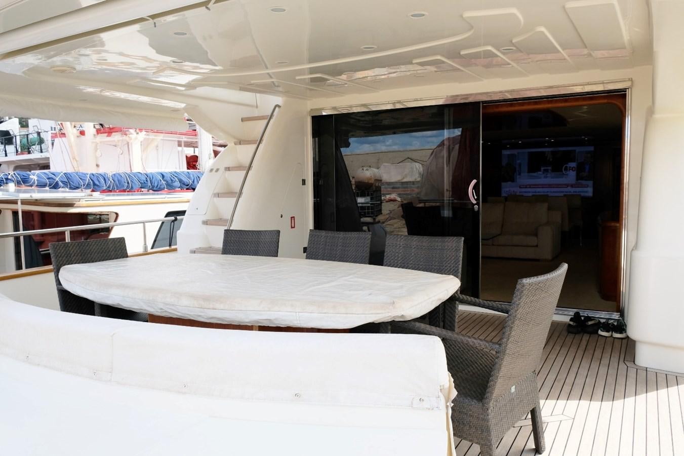 a room with a table and chairs aboard WONDERLAND Yacht for Sale