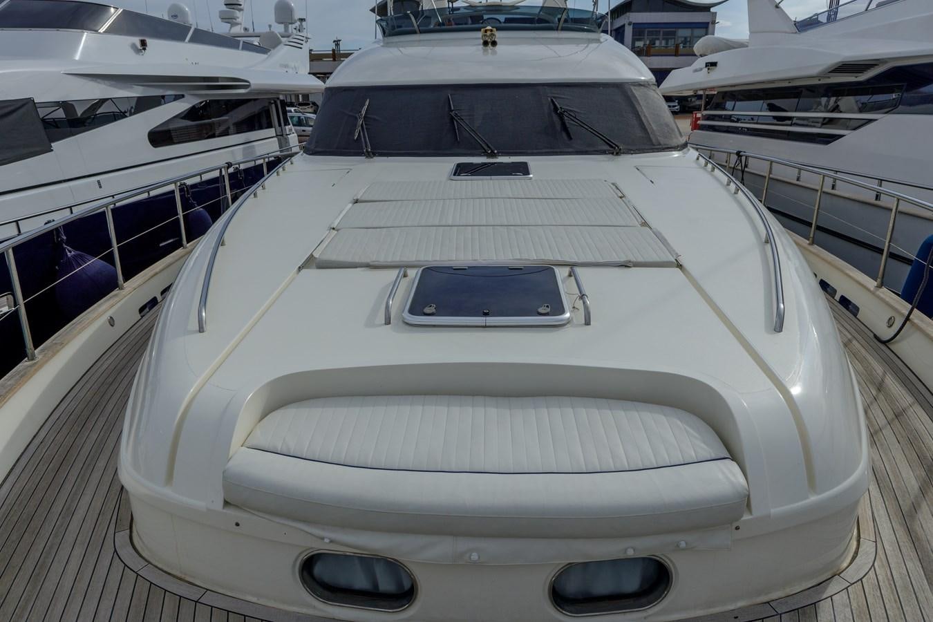 a white car with a black hood aboard TAMARA S Yacht for Sale
