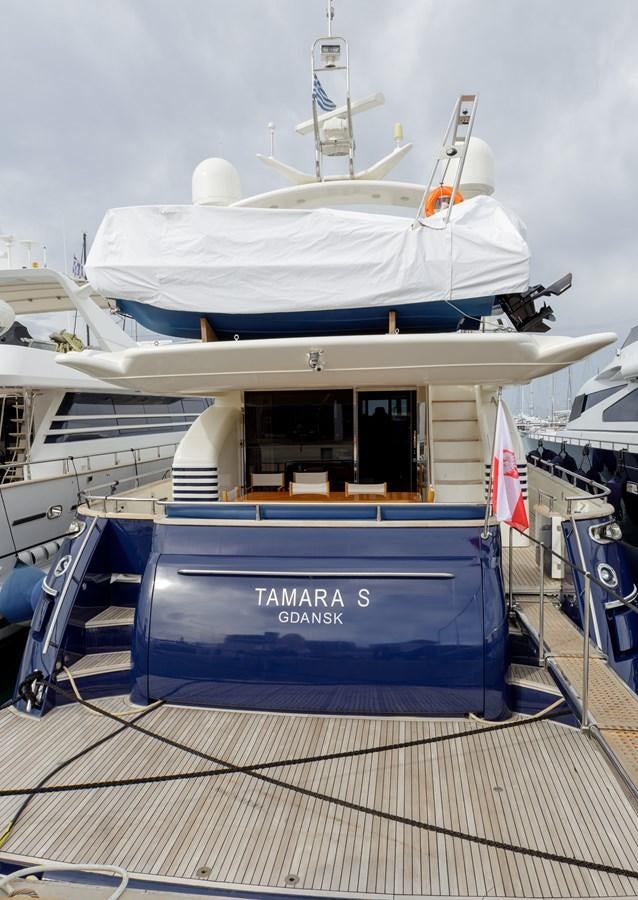 a boat on a trailer aboard TAMARA S Yacht for Sale