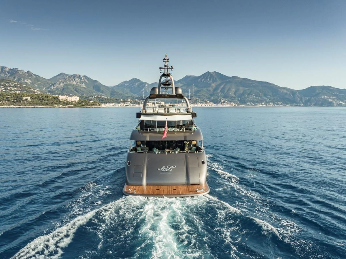 a ship on the water aboard MRS L Yacht for Sale
