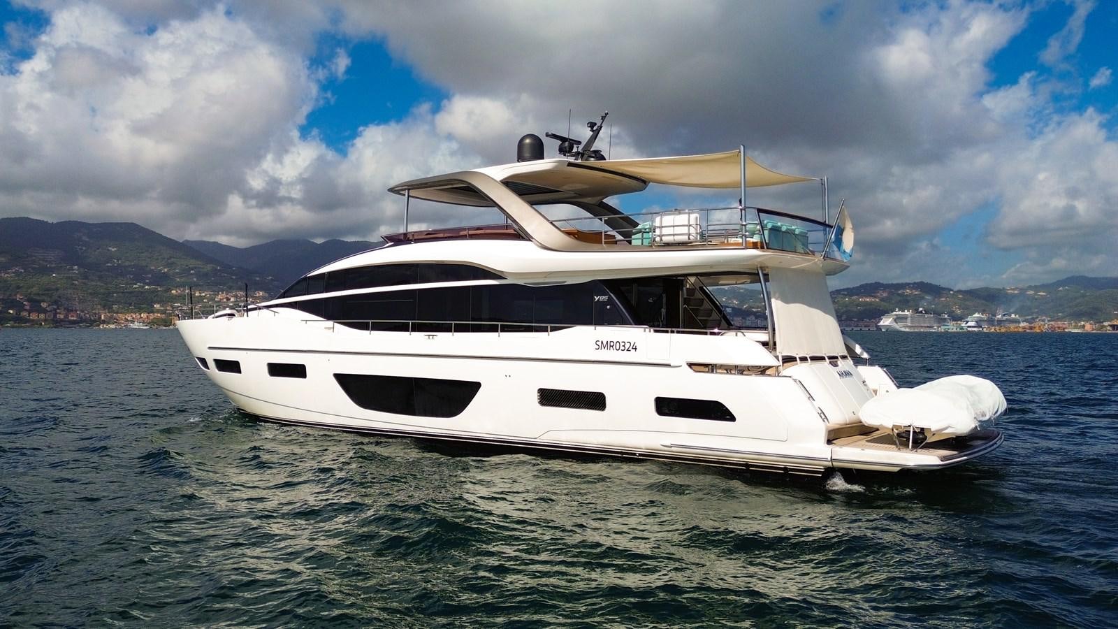 a white yacht in the water aboard AHAVA Yacht for Sale