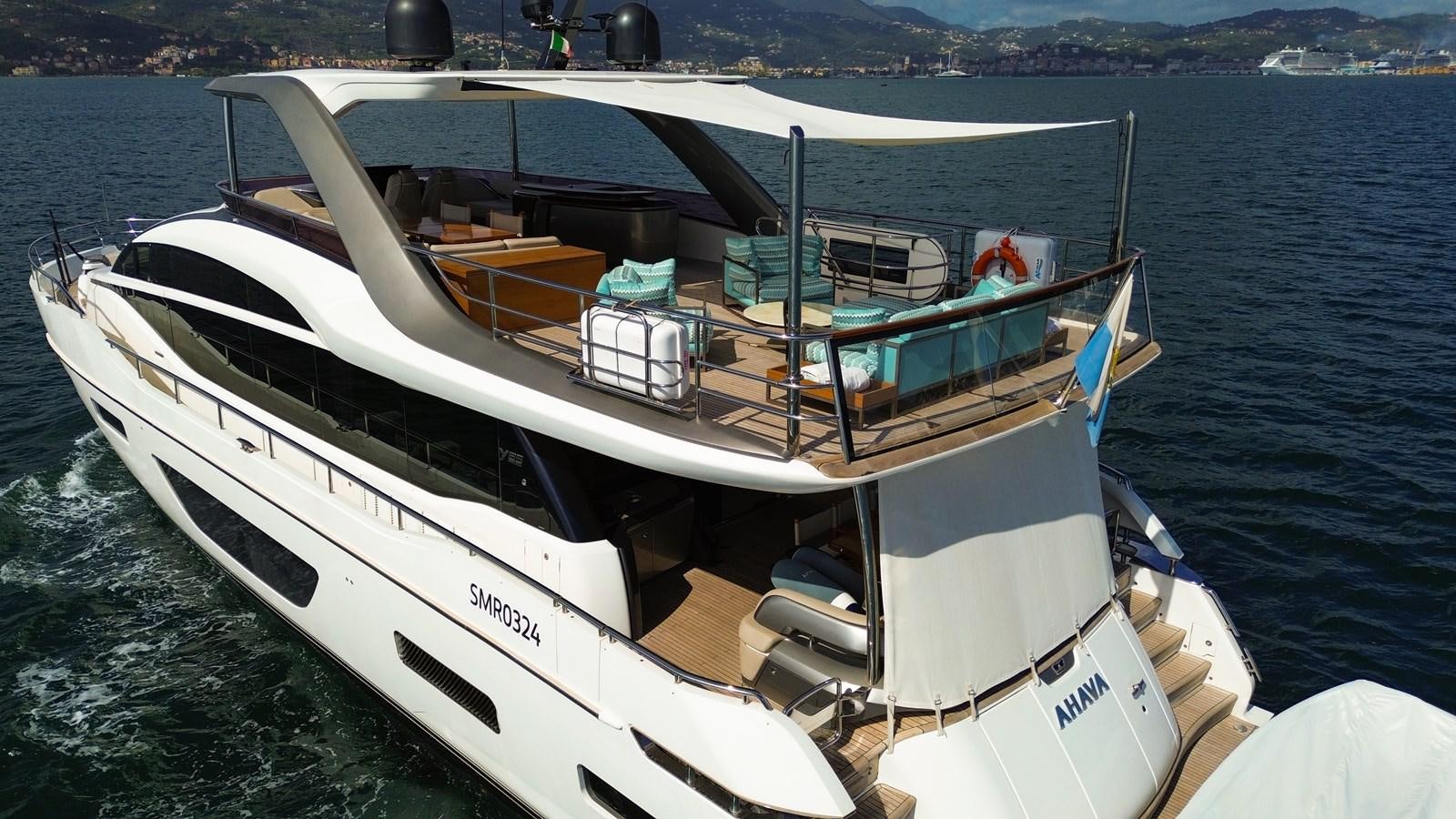 a boat on the water aboard AHAVA Yacht for Sale